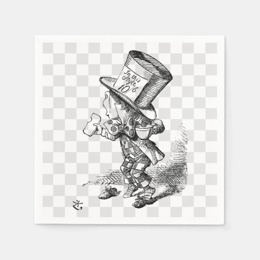 Serviette En Papier Hatter fou avec biscuit et thé (Devant)