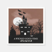 Serviette En Papier Hauné Château Éffrayant Halloween (Devant)