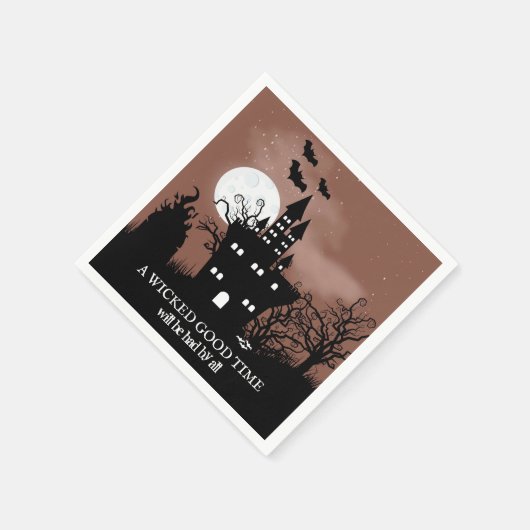 Serviette En Papier Hauné Château Éffrayant Halloween (Coin)