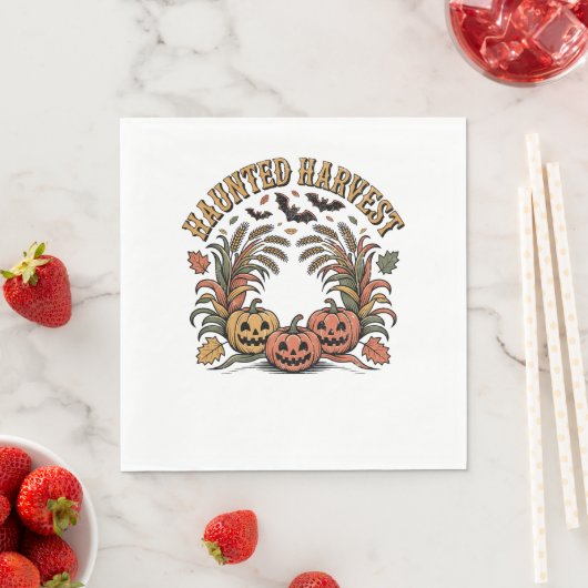 Serviette En Papier Hauné Harvest Retro Halloween Citrouille (En situation)