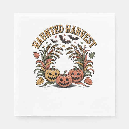 Serviette En Papier Hauné Harvest Retro Halloween Citrouille (Devant)