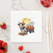 Serviette En Papier Haunted Hayride Cow (En situation)