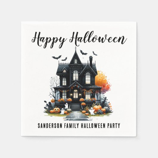 Serviette En Papier Haunted House Halloween (Devant)