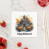 Serviette En Papier Haunween Halloween Castle Paper Party Napkin (En situation)