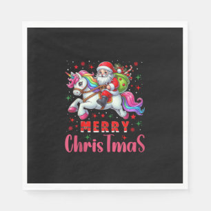 Serviette En Papier Haut de tank de Noël Père Noël chevauchant une lic