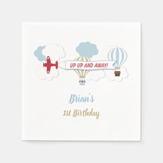Serviette En Papier Haut et loin Anniversaire serviettes (Devant)