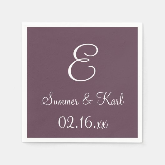 Serviette En Papier Haut Monogramme Monochrome (Devant)