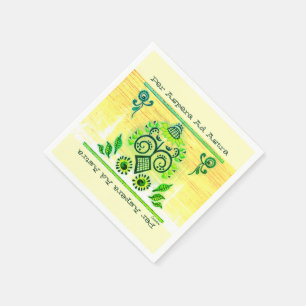 Serviette En Papier Haut-parleur Bluetooth Green Neon Folk Art Sunflow