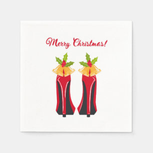Serviette En Papier Haut talons rouges avec cloches de Noël