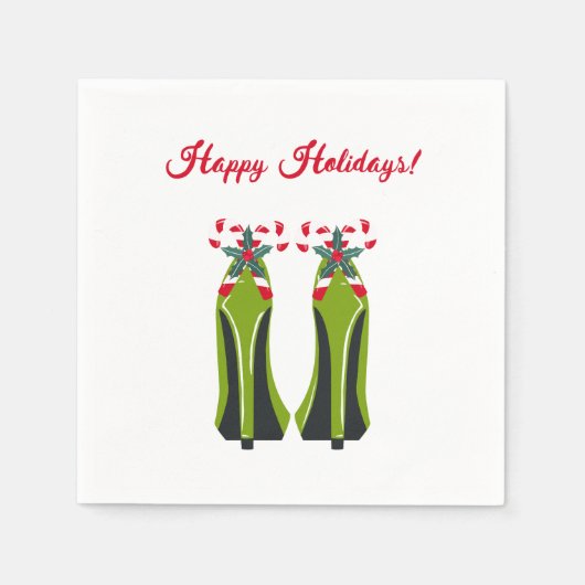Serviette En Papier Haut talons verts avec Sucres de canne (Devant)
