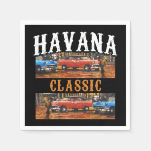 Serviette En Papier Havana Classique - Art de voitures cubaines vintag