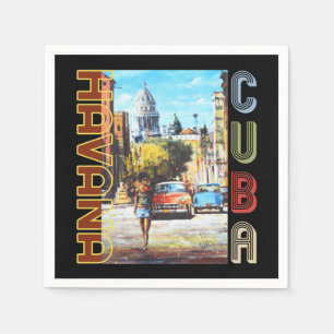 Serviette En Papier Havana Cuba Art - Capitale nationale