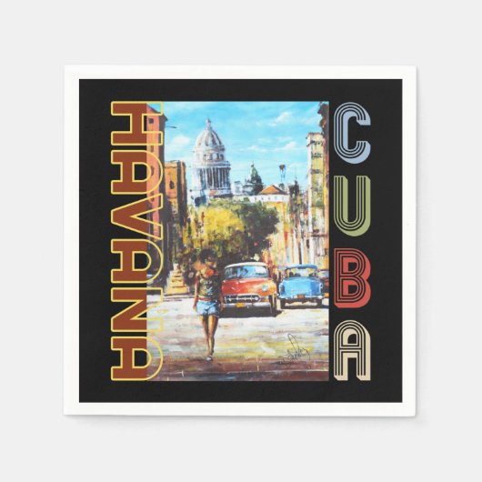 Serviette En Papier Havana Cuba Art - Capitale nationale (Devant)