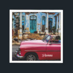 Serviette En Papier Havana Cuba Voiture rouge Vintage<br><div class="desc">Havana Cuba Voiture rouge Vintage</div>