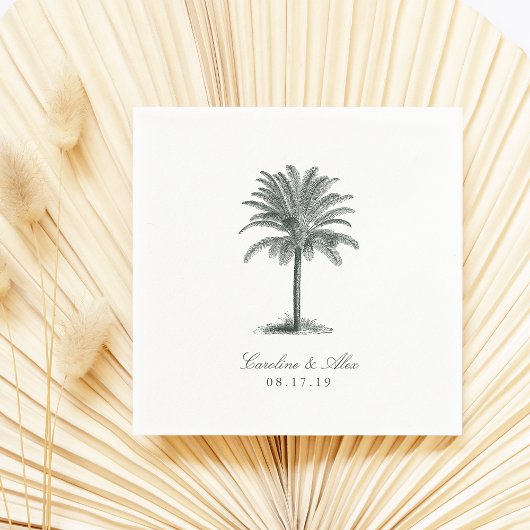 Serviette En Papier Havana Palm Mariage