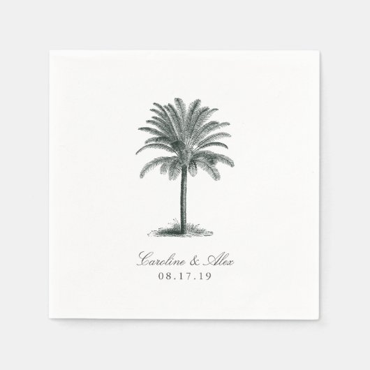 Serviette En Papier Havana Palm Mariage (Devant)