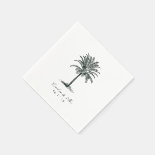 Serviette En Papier Havana Palm Mariage (Coin)