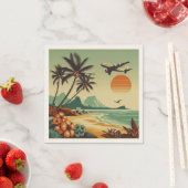 Serviette En Papier Hawaï vintage/tropical (En situation)