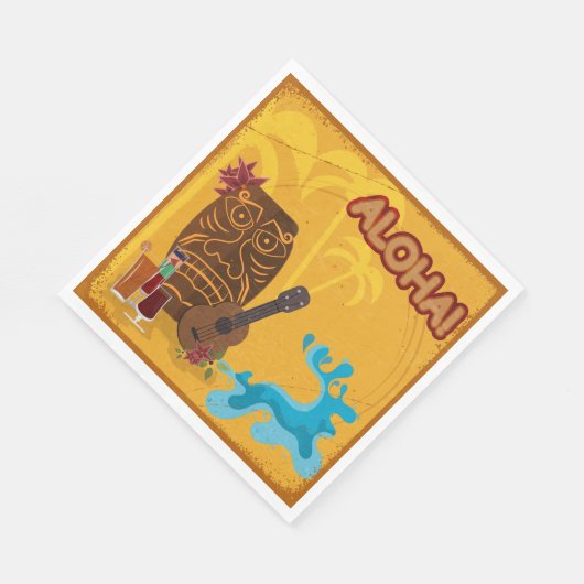 Serviette En Papier Hawaii Aloha Tiki Bar Retro Luau Party (Coin)