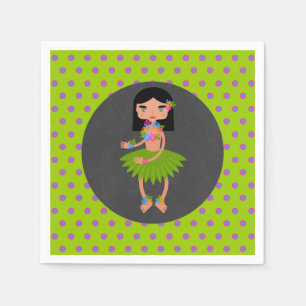Serviette En Papier Hawaii Luau fille fête d'anniversaire