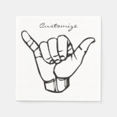Serviette En Papier Hawaii Shaka Brah Wave Thunder_Cove (Devant)