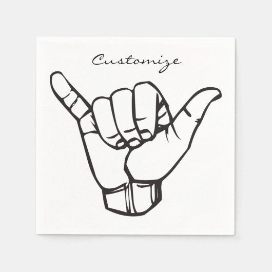 Serviette En Papier Hawaii Shaka Brah Wave Thunder_Cove (Devant)