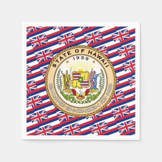 Serviette En Papier Hawaiian Flag & Seal, Flag of Hawaii (Devant)