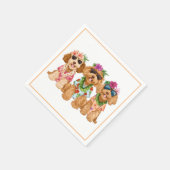 Serviette En Papier Hawaiian Goldendoodle Dogs Flower Lei (Coin)