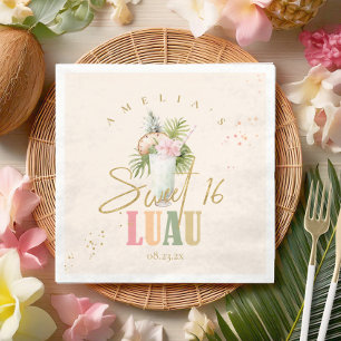 Serviette En Papier Hawaiian Luau Sweet sixteen ID1092