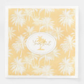 Serviette En Papier Hawaiian Palm Tree Silhouette Motif Gold ID1093 (Devant)