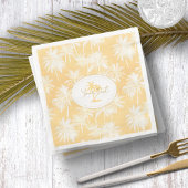 Serviette En Papier Hawaiian Palm Tree Silhouette Motif Gold ID1093