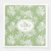 Serviette En Papier Hawaiian Palm Tree Silhouette Motif Green ID1093 (Devant)