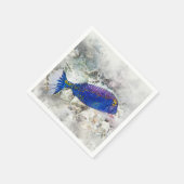 Serviette En Papier Hawaiian Tropical Fish Watercolor - Boxfish (Coin)