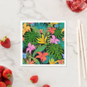 Serviette En Papier Hawaiian Tropical Floral Palm Feuille (En situation)