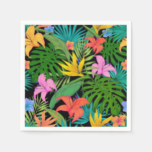 Serviette En Papier Hawaiian Tropical Floral Palm Feuille