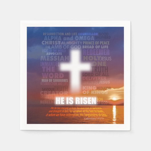 Serviette En Papier He is Risen - Easter (Devant)