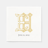 Serviette En Papier HE Monogramme ou EH Monogram Napkins (Devant)