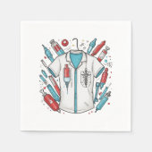 Serviette En Papier Healthcare Themed Napkins – Syringe & Vial (Devant)