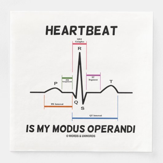 Serviette En Papier Hearbeat Est Mon Modus Operandi Electrocardiogramm (Devant)