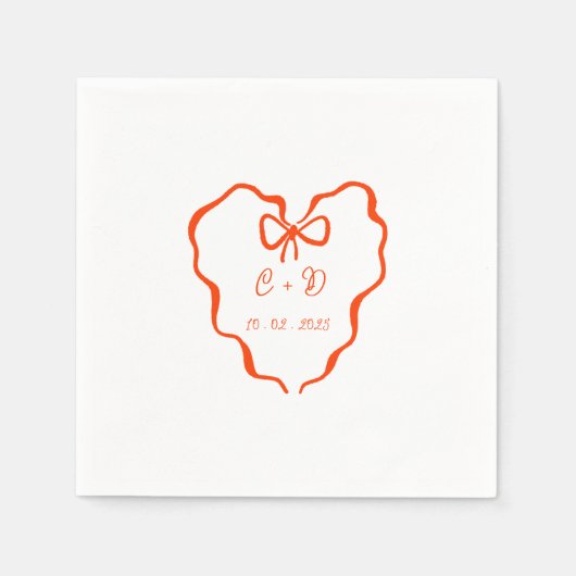 Serviette En Papier Heart coquette wedding (Devant)
