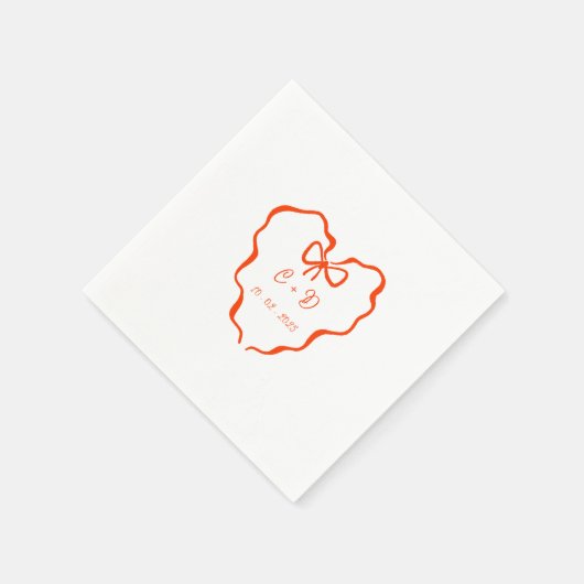 Serviette En Papier Heart coquette wedding (Coin)