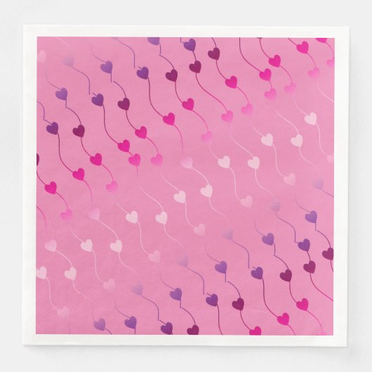 Serviette En Papier Heart on a String Pattern (Devant)