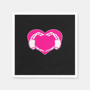 Serviette En Papier Heart Skeleton mains gothique Valentine classique