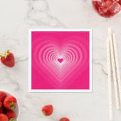 Serviette En Papier Hearts Napkins Pink (En situation)