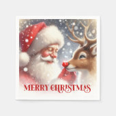 Serviette En Papier Heartwarming Santa Rudolph Holiday Dinner Set (Devant)