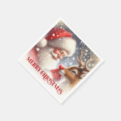 Serviette En Papier Heartwarming Santa Rudolph Holiday Dinner Set (Coin)