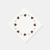 Serviette En Papier Hearty Hearts Dark Brown - Custom Text (Coin)