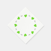 Serviette En Papier Hearty Hearts Green - Custom Text Paper (Coin)