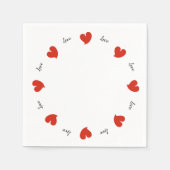 Serviette En Papier Hearty Hearts Red - Custom Text (Devant)