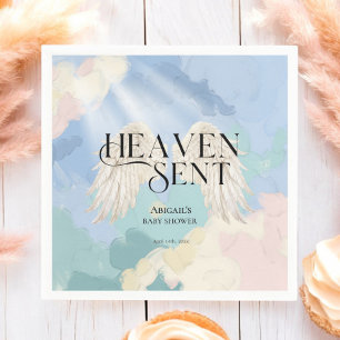 Serviette En Papier Heaven Sent Angel Wings Pastel Baby shower